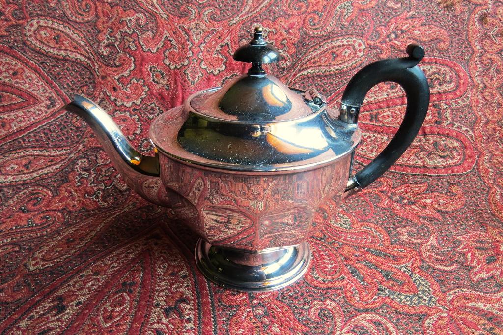 Antieke Engelse verzilverde theepot, bakeliet handvat c1920, Ophalen of Verzenden