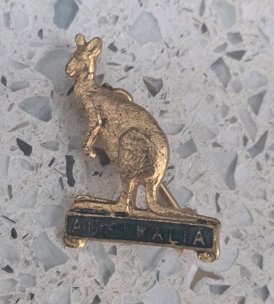 Vintage Australische Kangoeroe Speld - Goudkleurig, Overige materialen, Gebruikt, Verzenden, Minder dan 4 cm