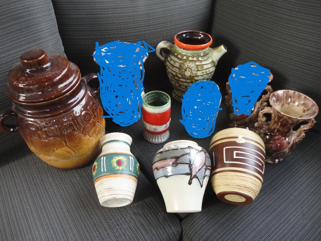 Diverse vintage retro West Germany keramische fat lava vazen, Ophalen of Verzenden