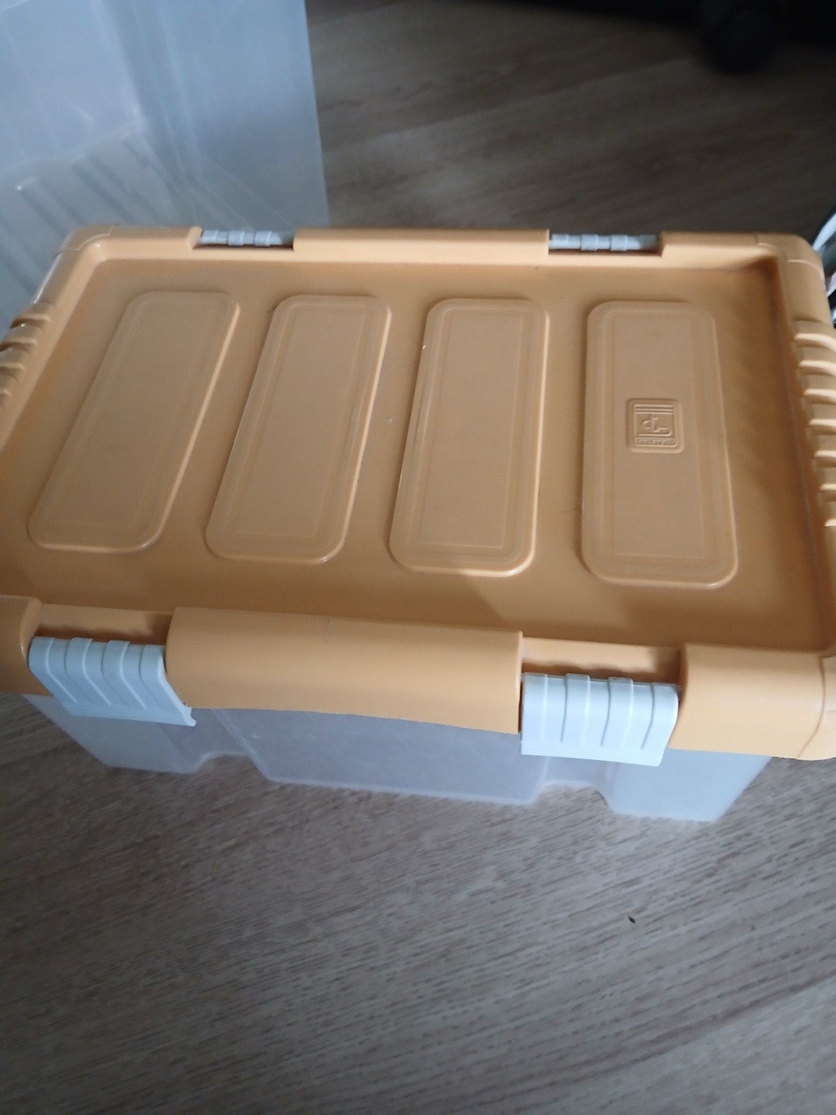 Opbergdoos met deksel - Oranje/Transparant, Doe-het-zelf en Verbouw, Ophalen, Minder dan 35 cm, Minder dan 50 cm, Minder dan 40 cm