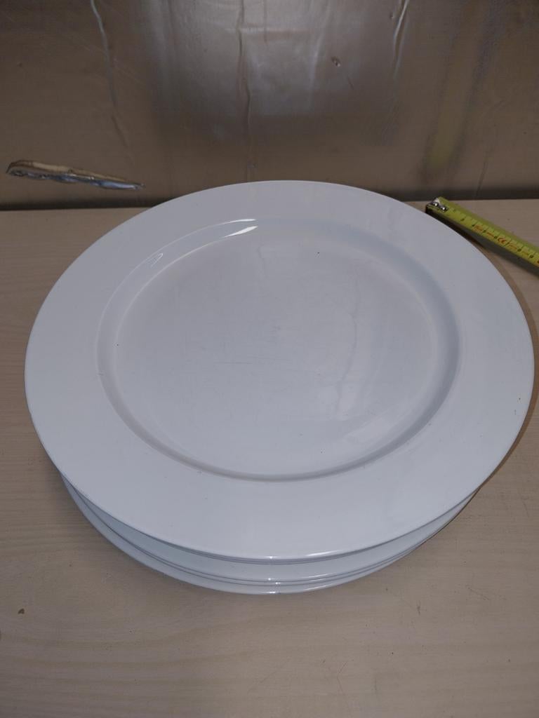 6 Witte Porseleinen Dinerborden - HANOS Dinnerware Select, Ophalen, Gebruikt, Bord(en), Effen