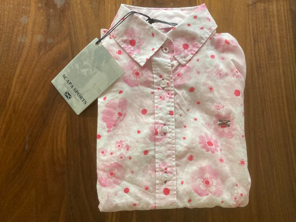 Scapa blouse roze met bloemen maat 146-152 11-12 jaar!, Scapa, Meisje, Overhemd of Blouse, Ophalen of Verzenden