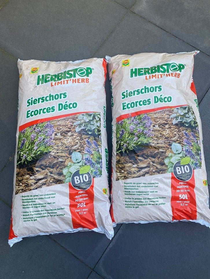 Boomschors 2x 50 liter, Ophalen, Nieuw