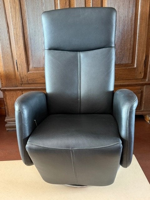 Relaxfauteuil/Prominent ZGAN. Zwart., Ophalen, Minder dan 75 cm, Leer, Zo goed als nieuw