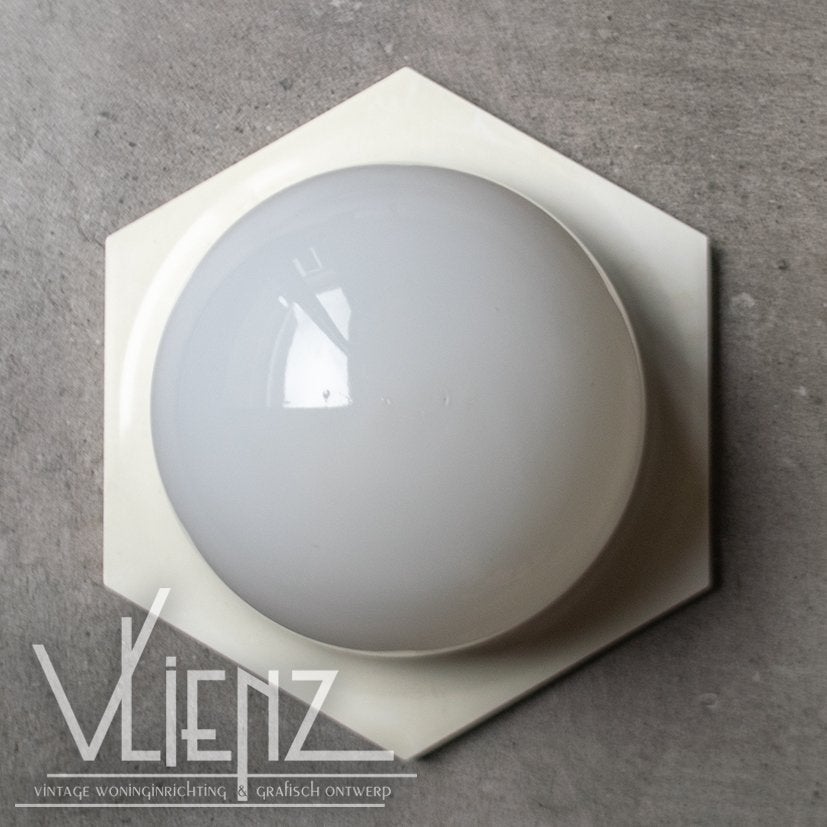 Vintage, retro hexagon lamp, wandlamp, plafondlamp zeshoek, Ophalen of Verzenden, Huis en Inrichting