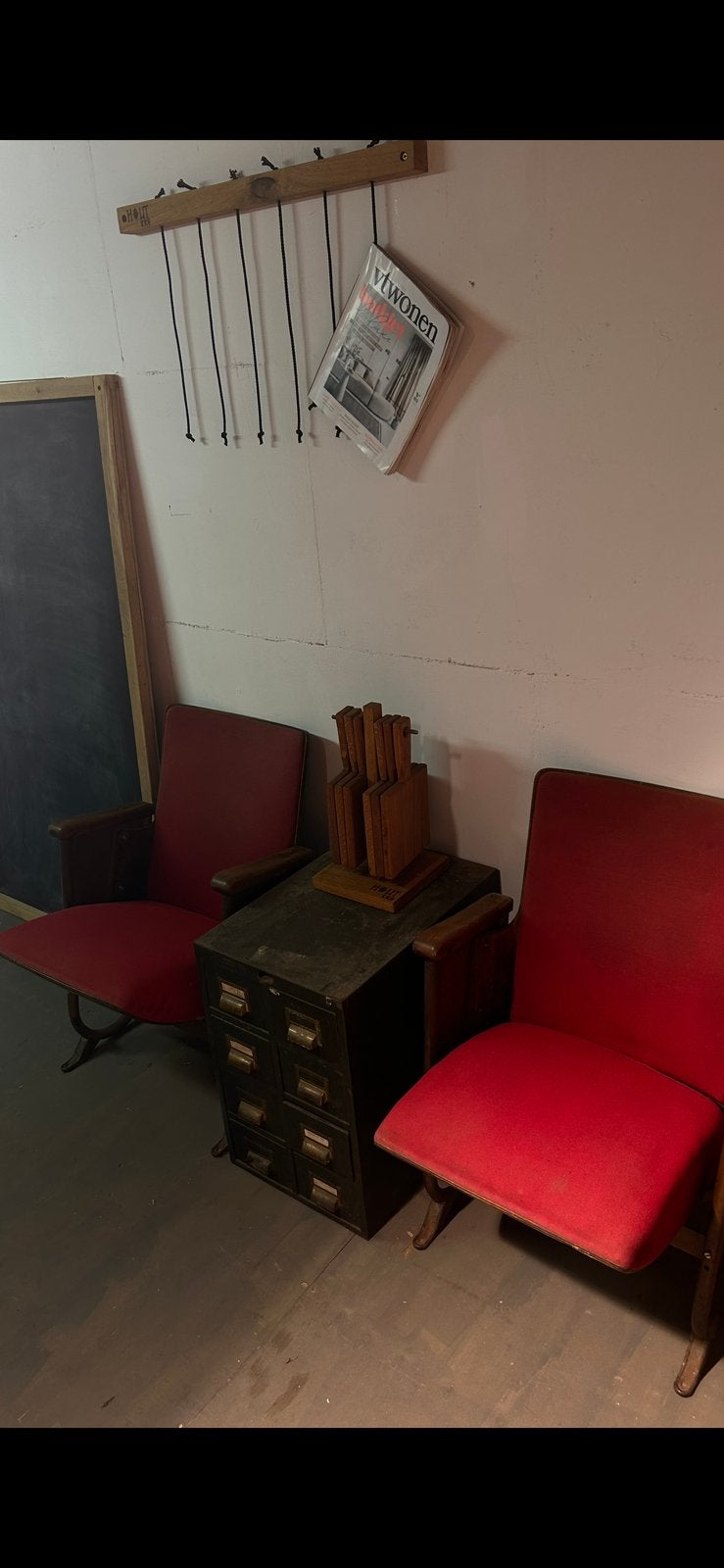 Retro bioscoopstoelen 2x, Antiek en Kunst, Ophalen