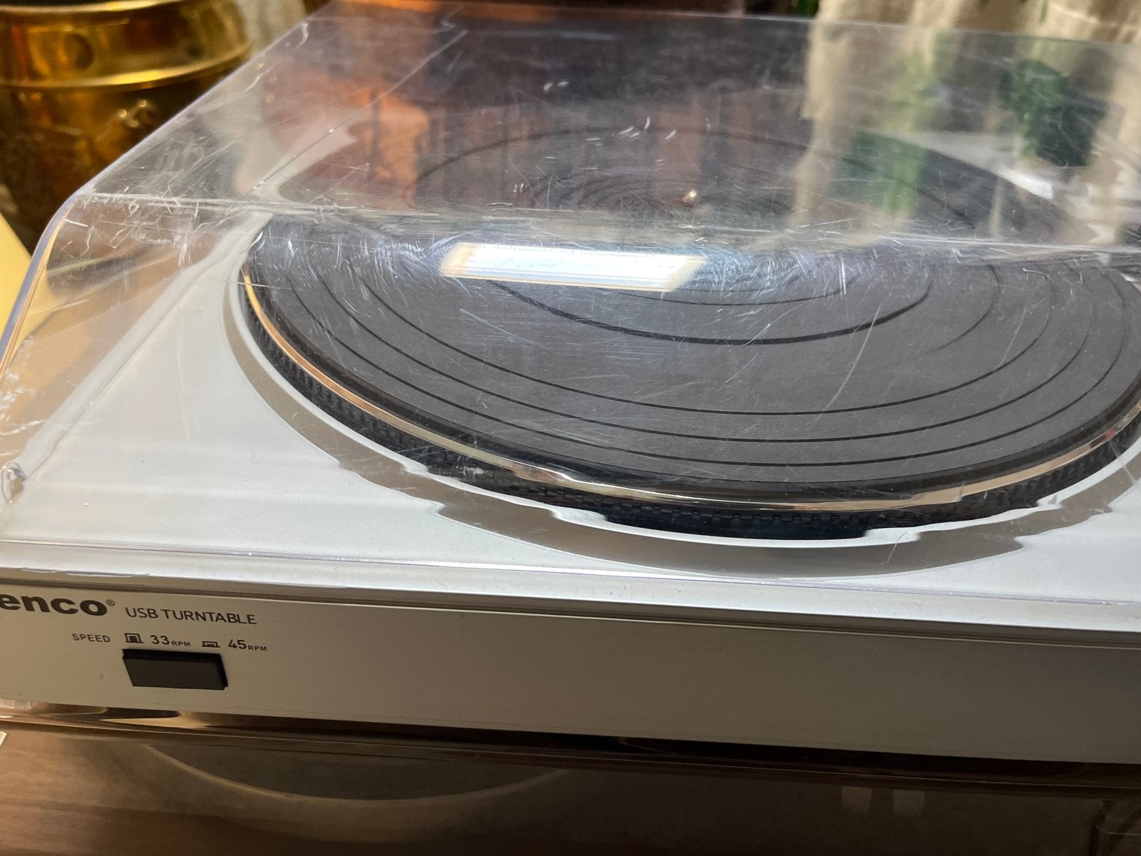Lenco USB Platenspeler - Wit met stofkap, Gebruikt, USB-aansluiting, Platenspeler, Ophalen