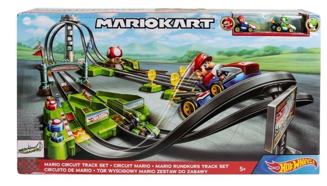 Hot Wheels Super Mario Circuit Racebaan, Ophalen of Verzenden, Hot Wheels, Handmatig, Met looping