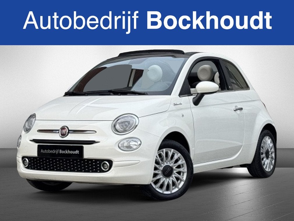 Fiat 500C 1.0 Hybrid Dolcevita | Navi | Airco | Cruise, Auto's, Fiat, Gebruikt, Cabriolet, 4 stoelen, Wit