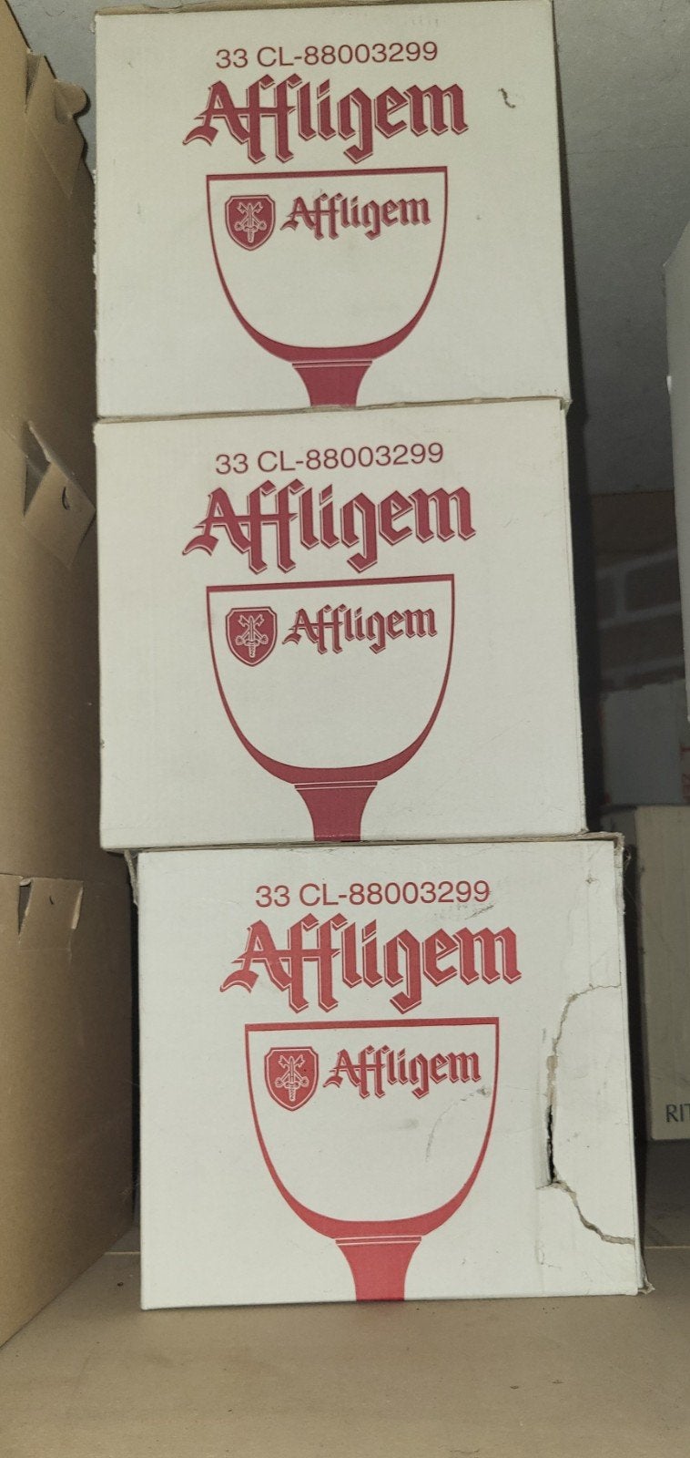Nieuwe Affligem glazen in doos - 33 CL, Ophalen, Nieuw