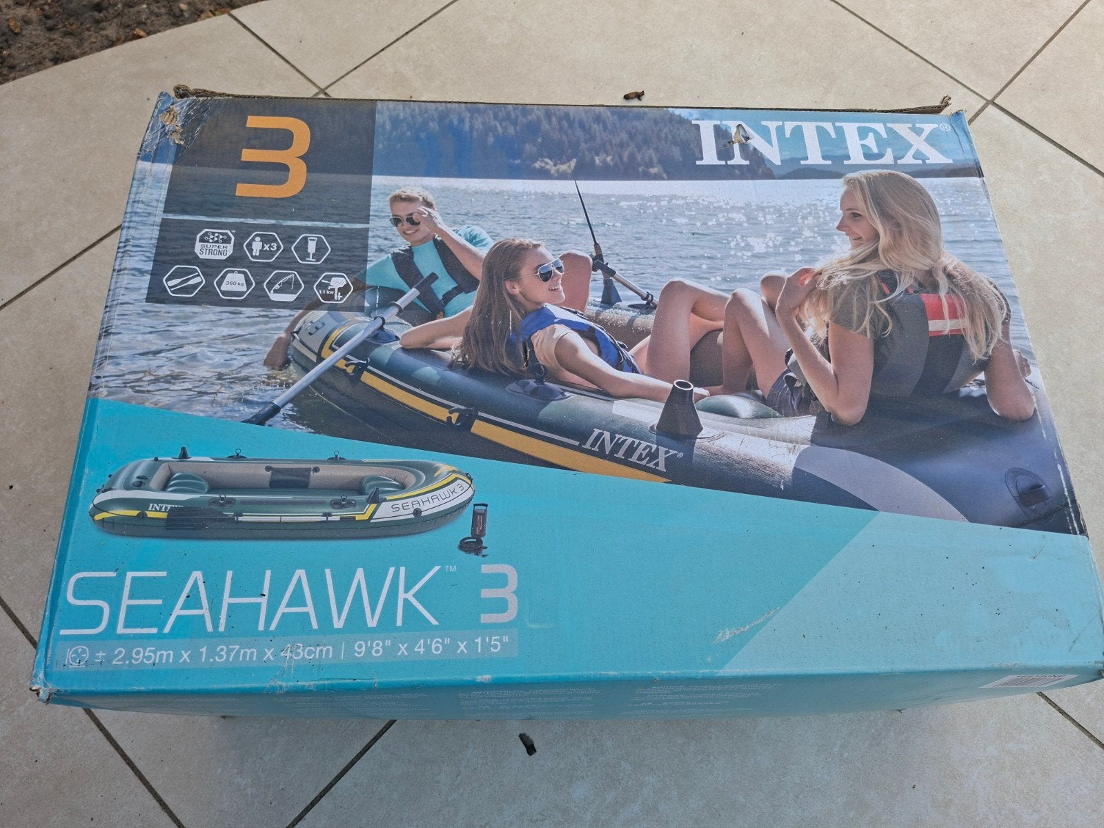 Intex Seahawk 3 opblaasboot - Drie-persoons bootset, Ophalen, Gebruikt