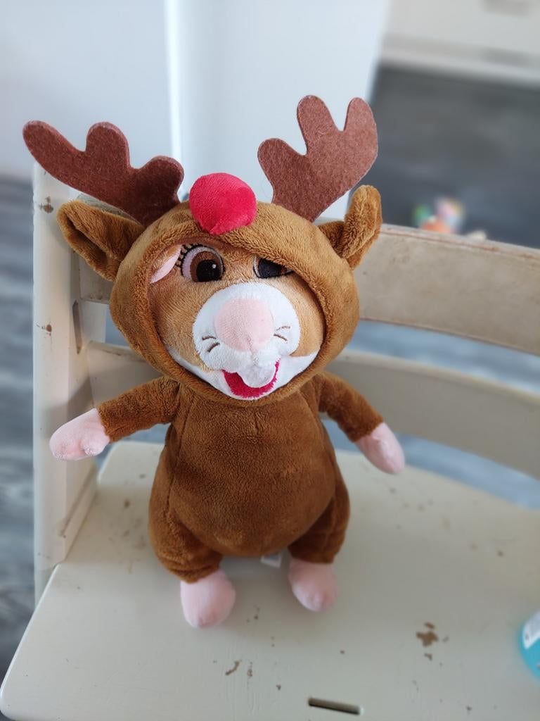 Knuffel rendier met rode neus, Ophalen of Verzenden, Nieuw