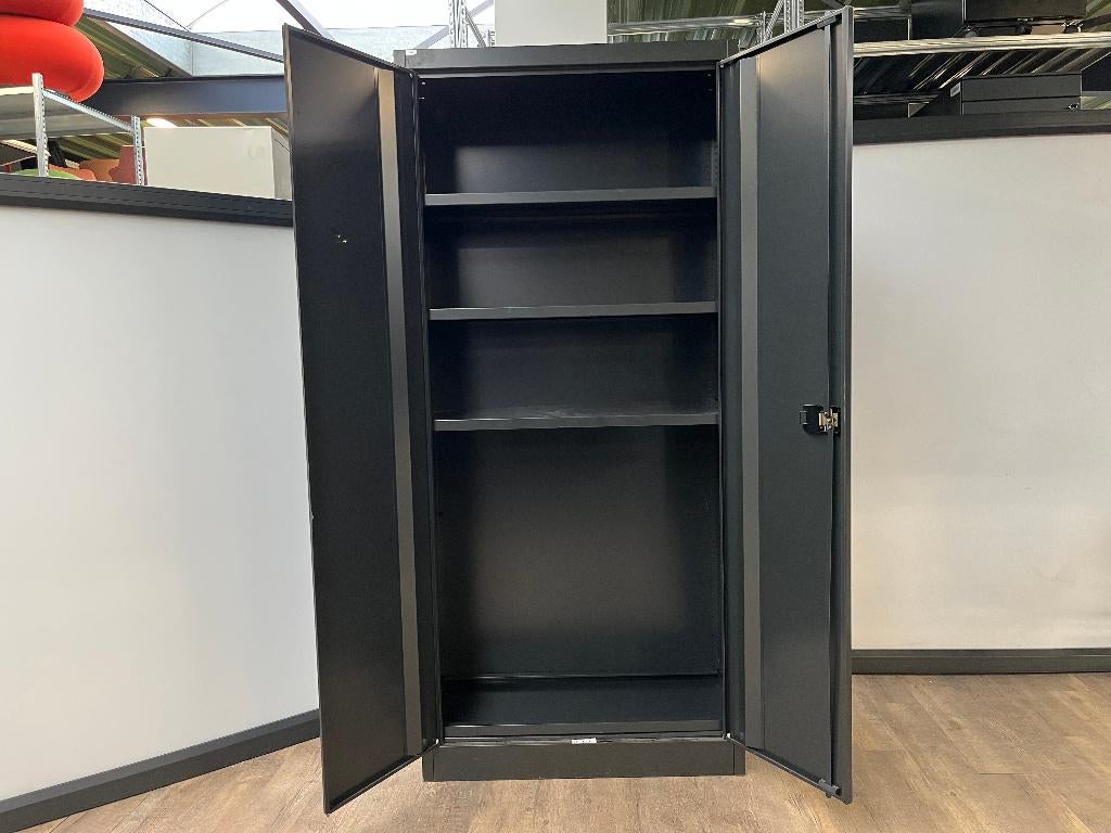 Draaideurkast van 195x92x42 cm (Zwart), Huis en Inrichting, Kasten | Roldeurkasten en Archiefkasten, Ophalen, Gebruikt, 50 tot 100 cm