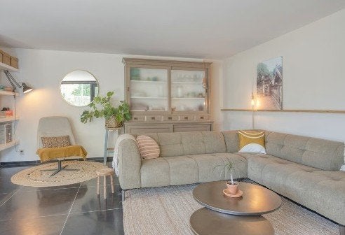 Bovenkant grote buffetkast met schuifdeuren en lades, Huis en Inrichting, Kasten | Buffetkasten, Ophalen, Gebruikt, Met deur(en)