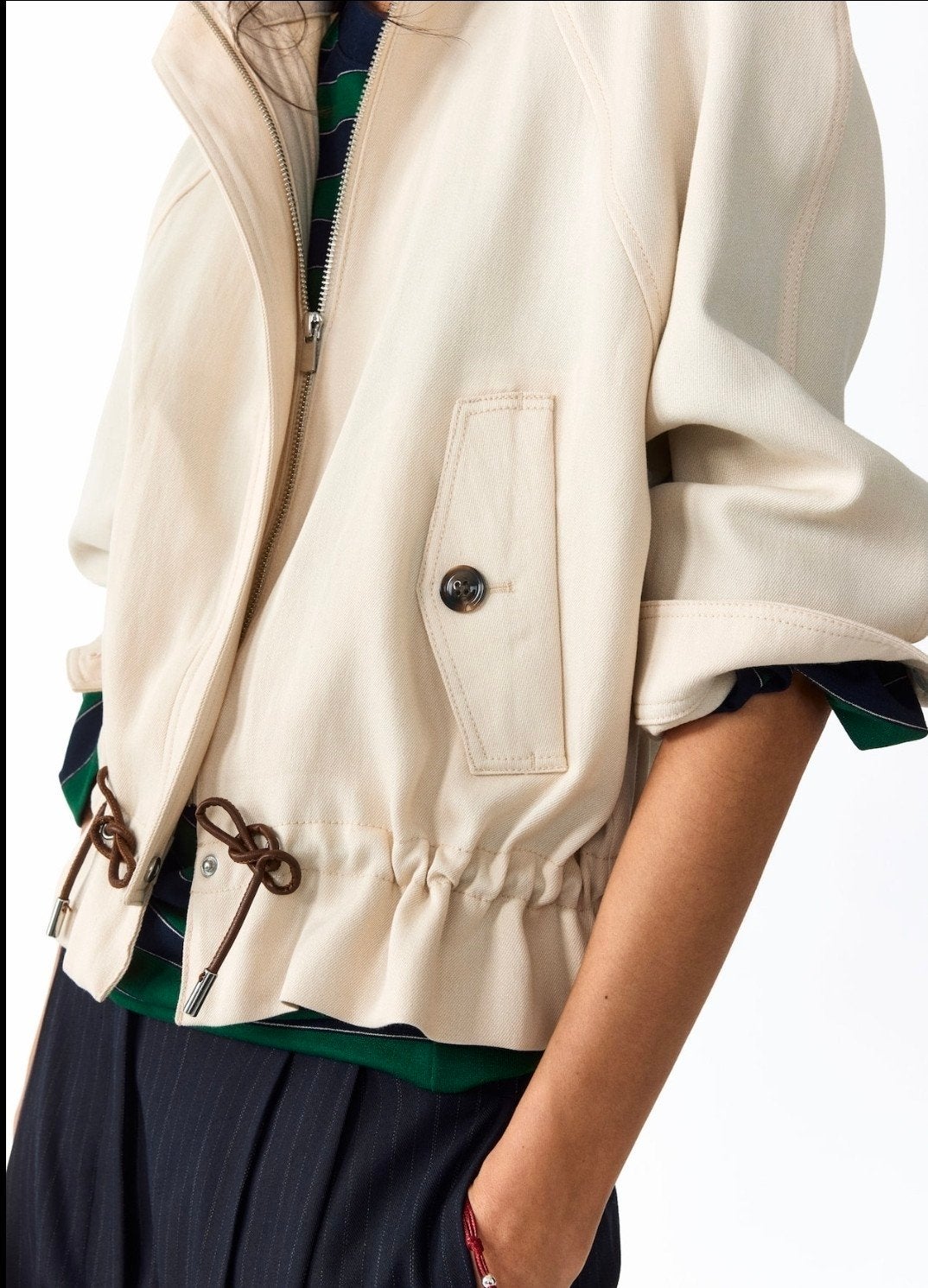 H&M jas linen blend, Kleding | Dames, Jassen | Zomer, H&M, Beige, Ophalen of Verzenden, Zo goed als nieuw