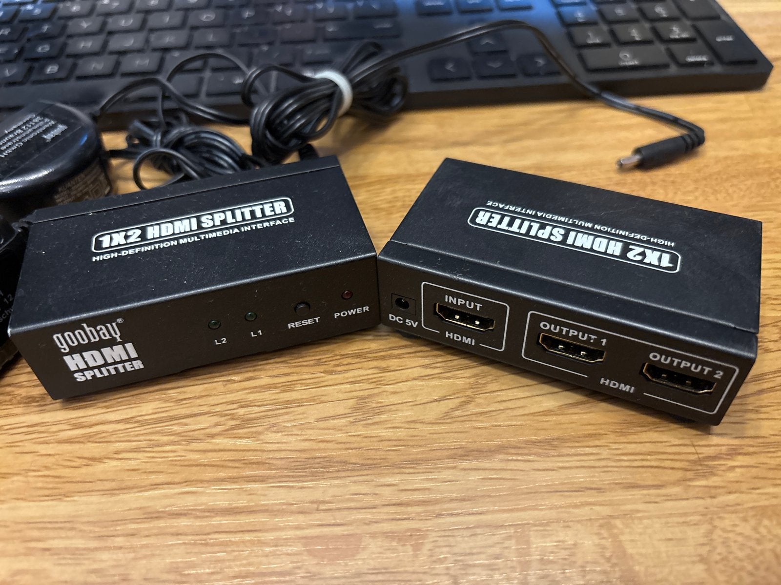 Goobay 1x2 HDMI Splitter, Ophalen of Verzenden, Gebruikt, Minder dan 2 meter, HDMI-kabel