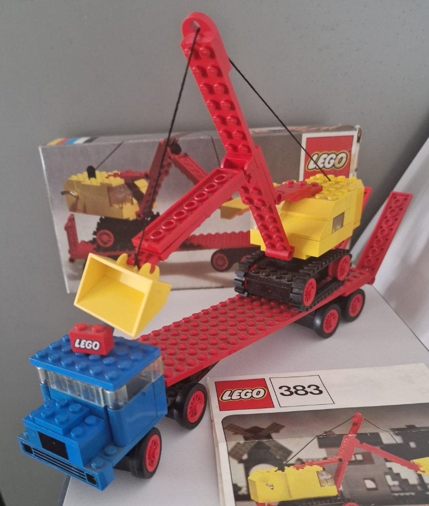 Lego 383 Oplegger met graafmachine met DOOS uit 1973, Kinderen en Baby's, Gebruikt, Lego, Ophalen of Verzenden, LEGOLAND