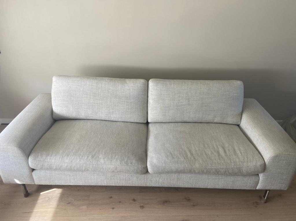 Ruime tweezitbank + twee ruime zitstoelen, Ophalen, Gebruikt, 75 tot 100 cm, 200 tot 250 cm