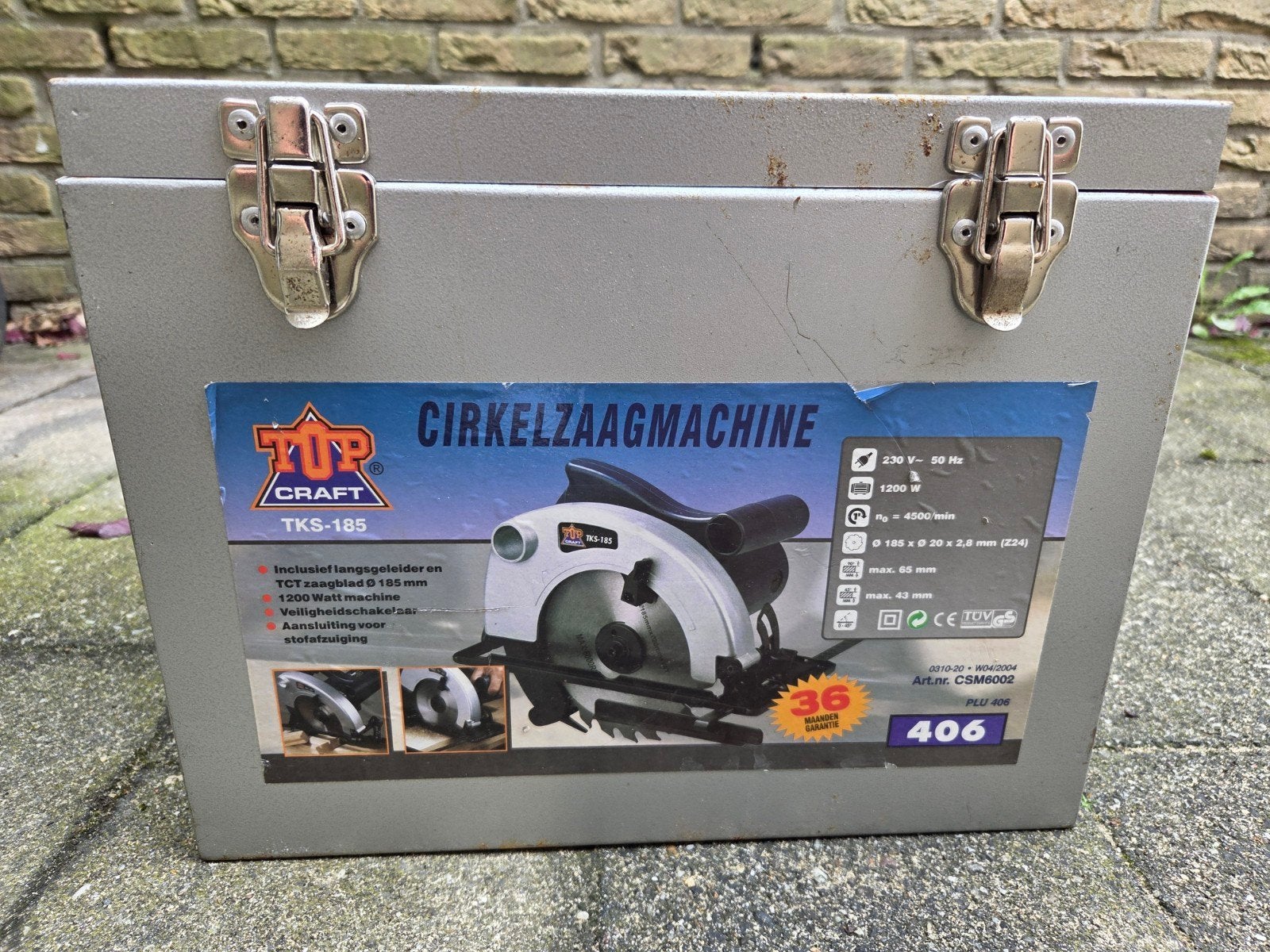 Cirkelzaagmachine Top Craft TKS-185 met koffer, Ophalen, Gebruikt, Cirkelzaag, 70 mm of meer