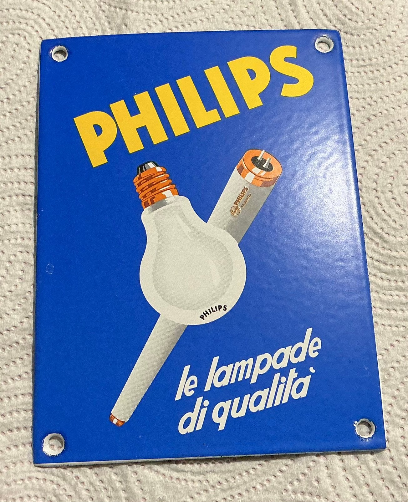 Emaille deurpostje PHILIPS, Verzamelen, Ophalen of Verzenden, Gebruikt, Reclamebord