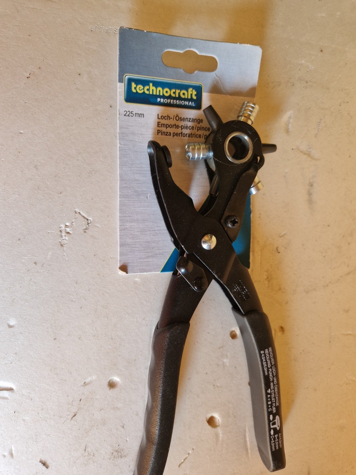 Technocraft Professional Revolver Loch- und Ösenzange, Ophalen, Nieuw, Tang, Overige merken