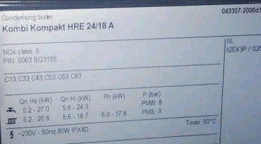 Intergas HRE 24/18 A 18.08.2021 geplaatst-met factuur🚿CW3🔥, Doe-het-zelf en Verbouw, Verwarming en Radiatoren, Ophalen, 30 tot 80 cm
