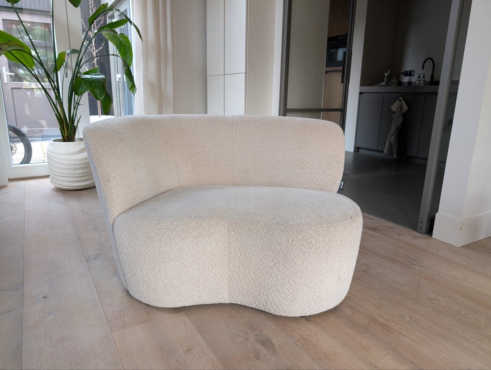 Woood Stoel / bankje, beige boucle, Ophalen, Zo goed als nieuw, Overige kleuren, Eén