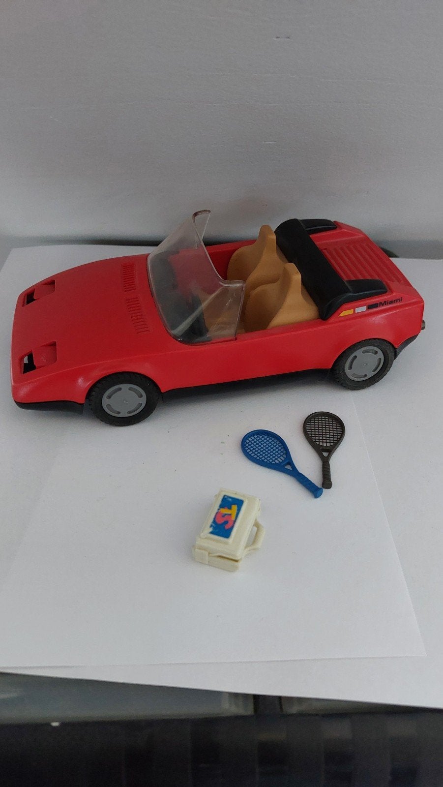 Vintage Playmobil Miami Sportscar (1980) met tennis outfit, Verzamelen, Ophalen of Verzenden, Gebruikt