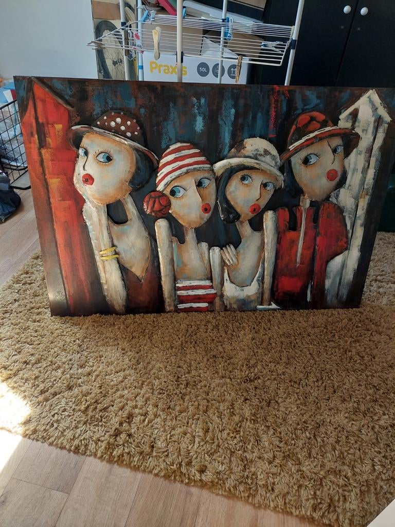 3D Metalen Schilderij Dames Rode Lippen 120x80cm, Ophalen