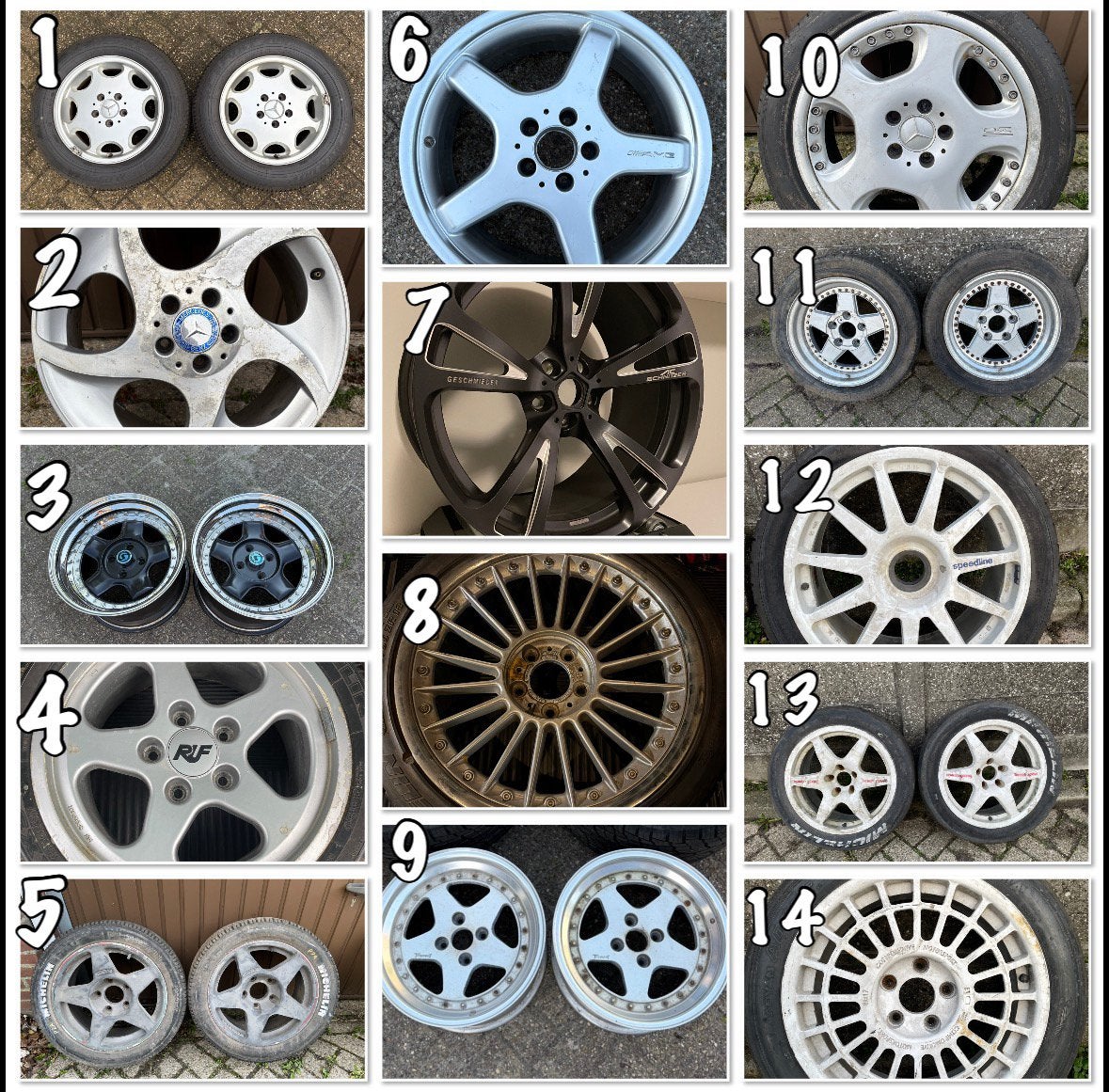 Diverse enkele velgen (RUF, AMG, Schmidt, Tramont, OZ, BBS), Ophalen, 18 inch, Gebruikt, Velg(en)