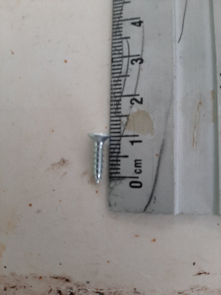 Potje vol met schroeven, Ophalen of Verzenden, Zo goed als nieuw, Minder dan 50 mm, Schroeven