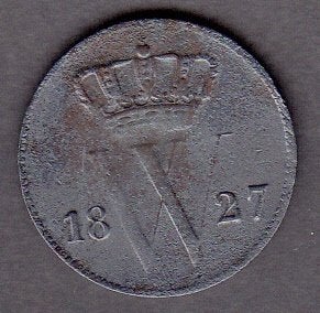 Willem I - 1 cent 1827 B nette kwaliteit - Sch.344, Ophalen of Verzenden, Koning Willem I, 1 cent