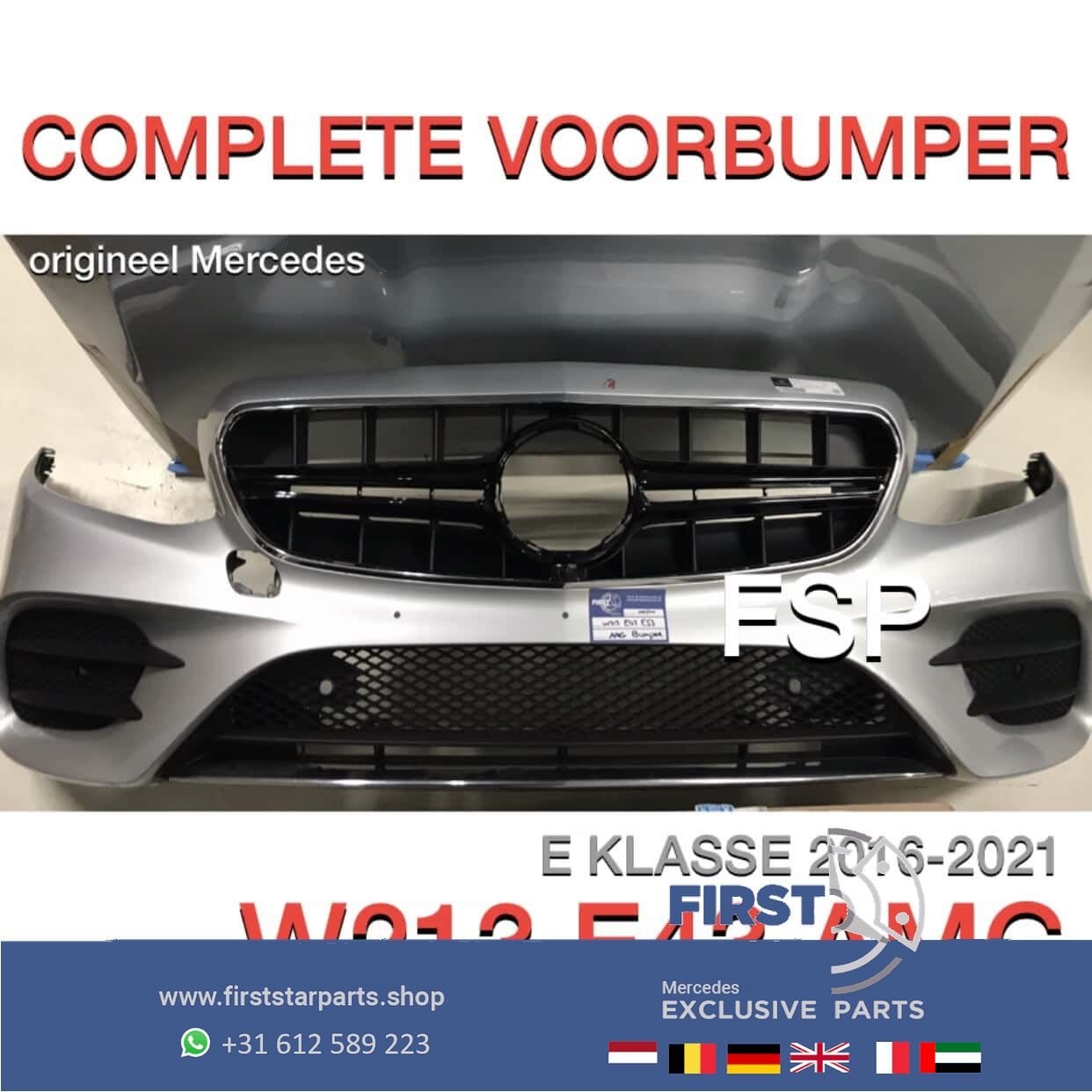 W213 E Klasse E43 E53 AMG LINE BUMPER + GT GRIL Mercedes E K, Gebruikt, -, Voor, Ophalen of Verzenden