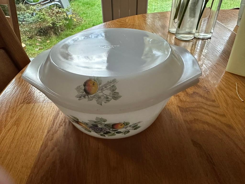 schaal oven met deksel, Gebruikt, Ophalen of Verzenden, Overige stijlen, Glas
