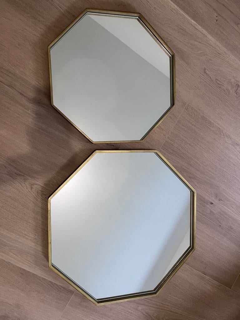 2 hexagon spiegels goud, Ophalen, Minder dan 50 cm, Zo goed als nieuw, Minder dan 100 cm