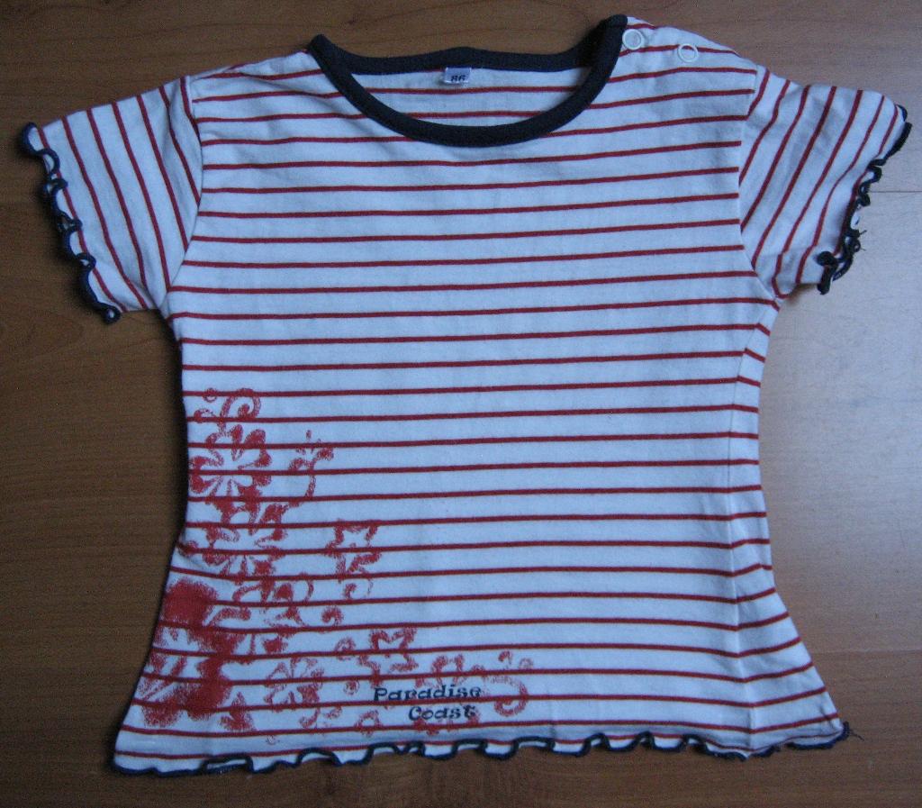 Gestreept T-shirtje met bloemenprint voor meisjes 86., Kinderen en Baby's, Babykleding | Maat 86, Meisje, Ophalen of Verzenden