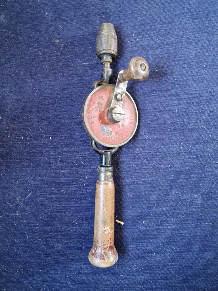 Vintage handboor - Antieke boor met houten handvat, Ophalen of Verzenden, Gebruikt