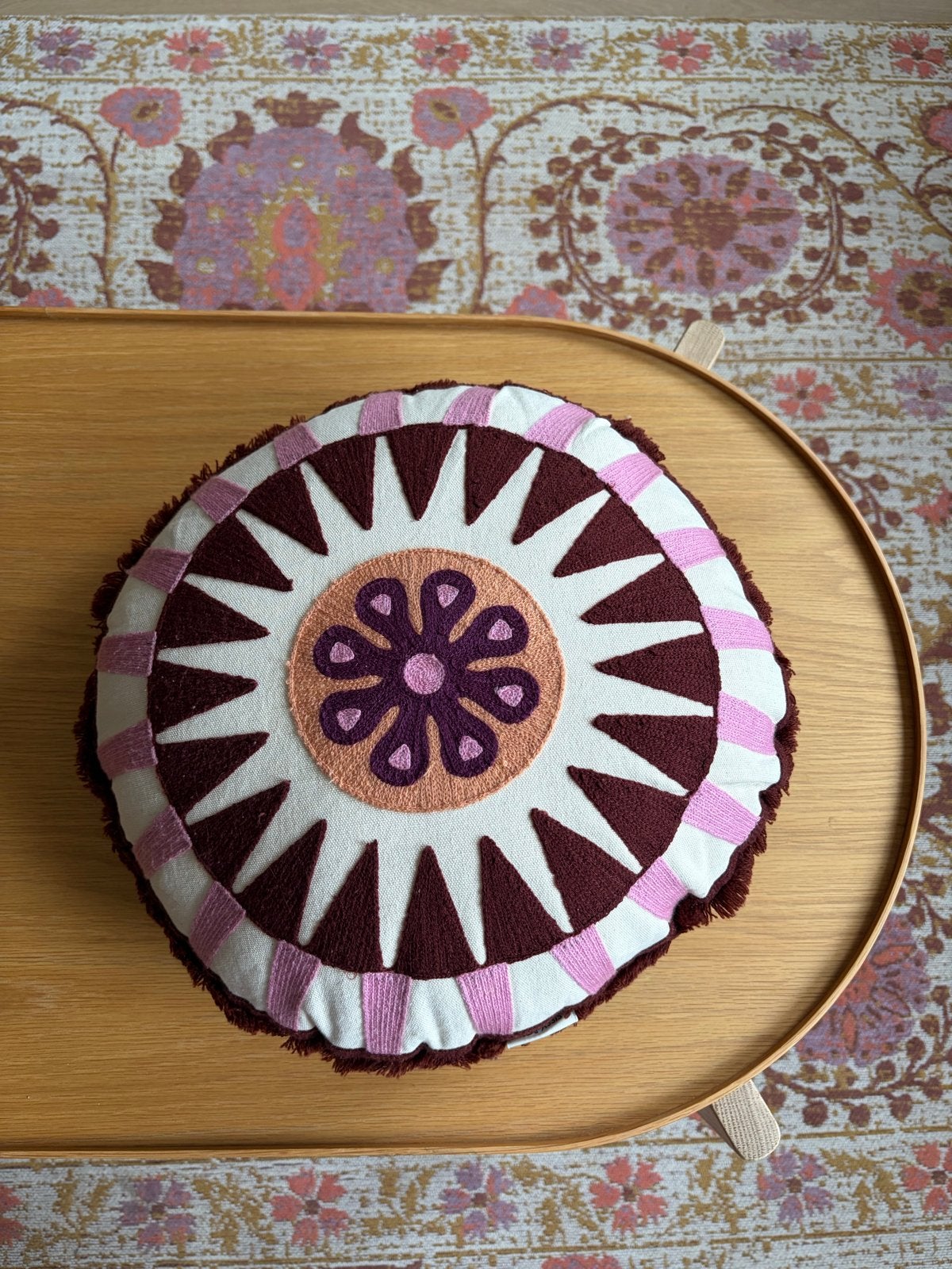 Sissy Boy Sierkussen - Rond met Geborduurd Patroon, Huis en Inrichting, Overige merken, Meerkleurig, Met print, Rond