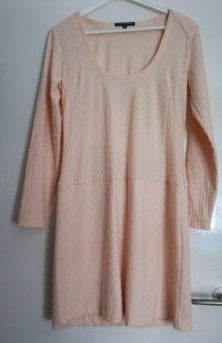 nog als nieuw MARLIES DEKKERS dikke jurk zalm roze beige M, Maat 38/40 (M), Ophalen of Verzenden, Zo goed als nieuw, Roze