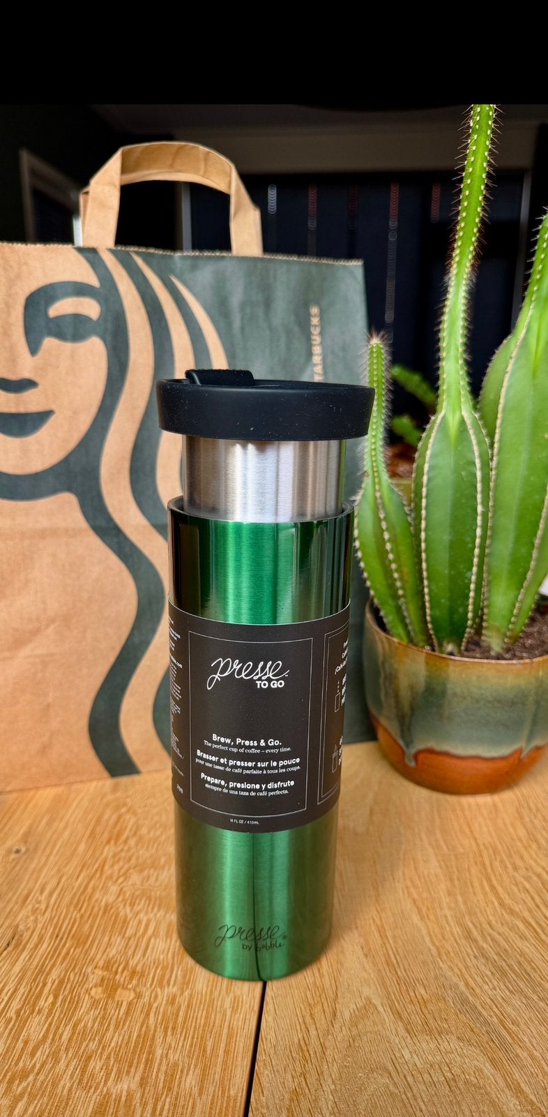 Starbucks presse to go by Bobble Franse Pers, Ophalen of Verzenden, Nieuw, Overige modellen, Gemalen koffie