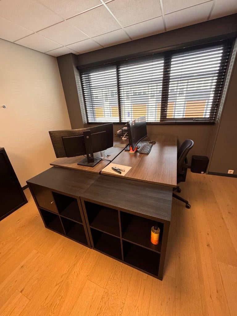 Bureau met archiefkast en onderkast, Huis en Inrichting, Ophalen, Gebruikt, Hout, 180 cm