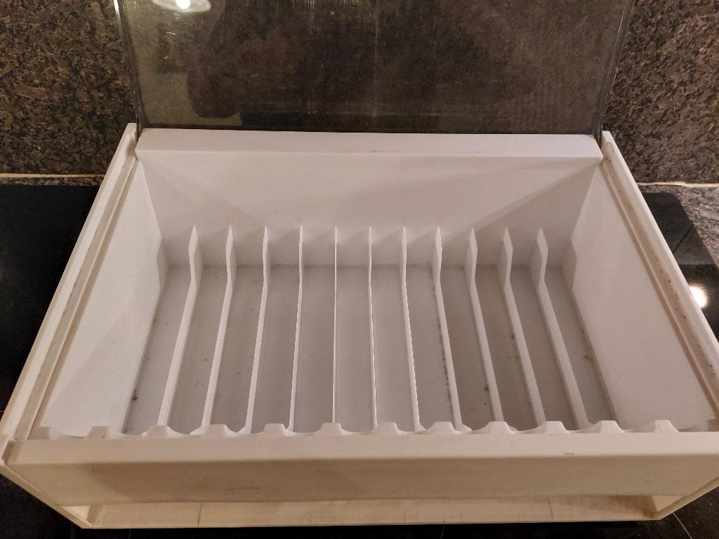 Vintage Witte opberg bak / box voor 12 video banden, Ophalen, Overige instrumenten
