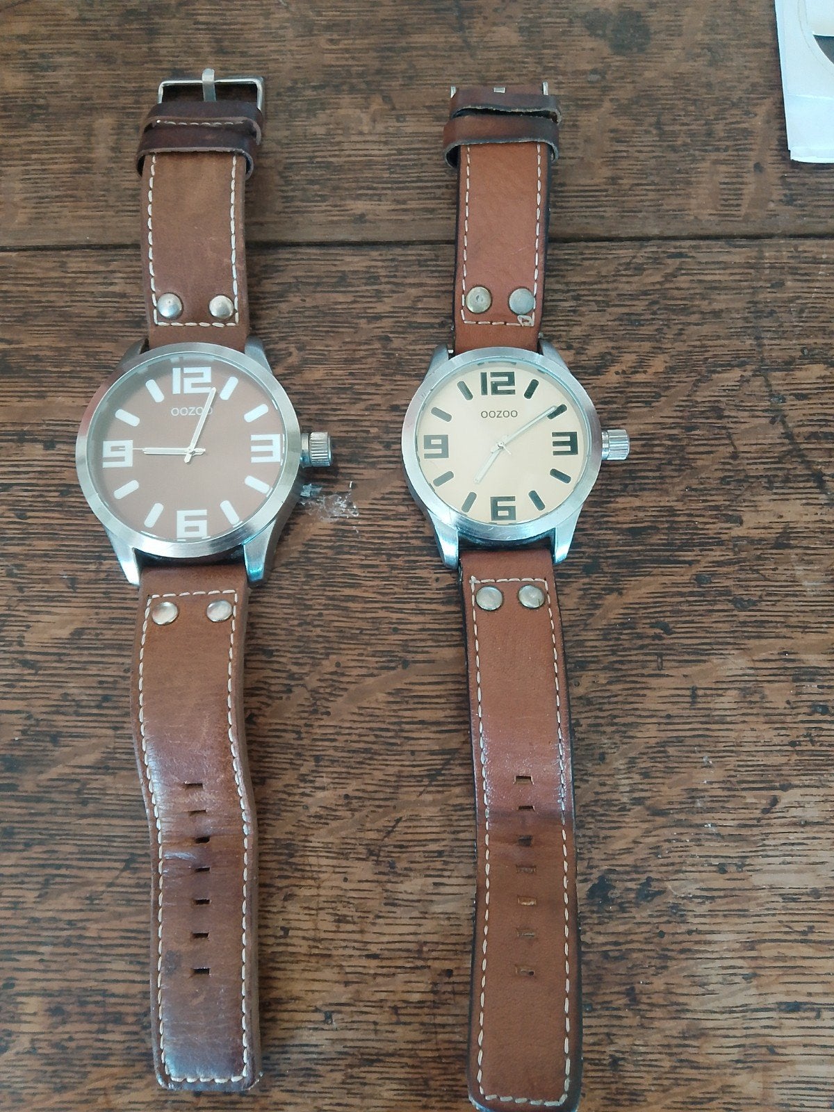 Oozoo herenhorloge x2, Ophalen of Verzenden, Leer, Overige merken