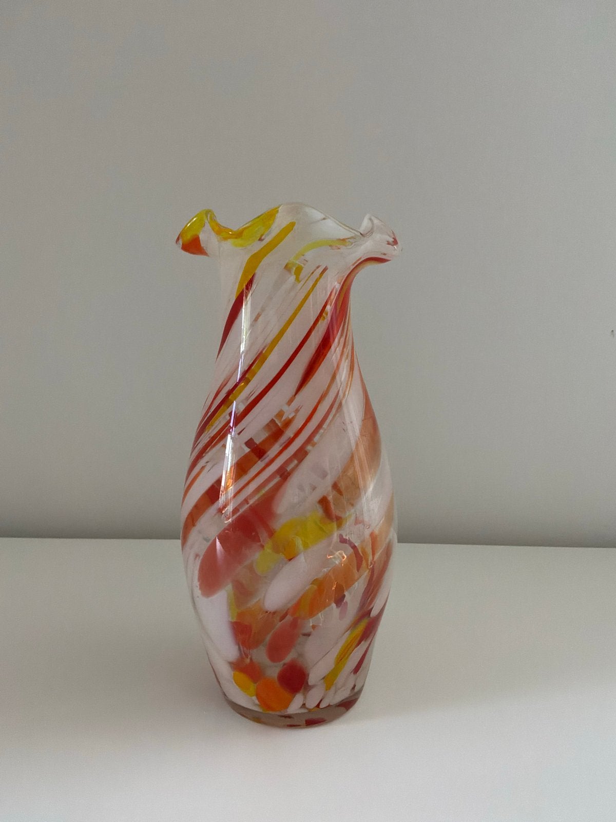 Vintage handgeblazen vaas uit de Lviv glasfabriek 25 cm, Ophalen of Verzenden