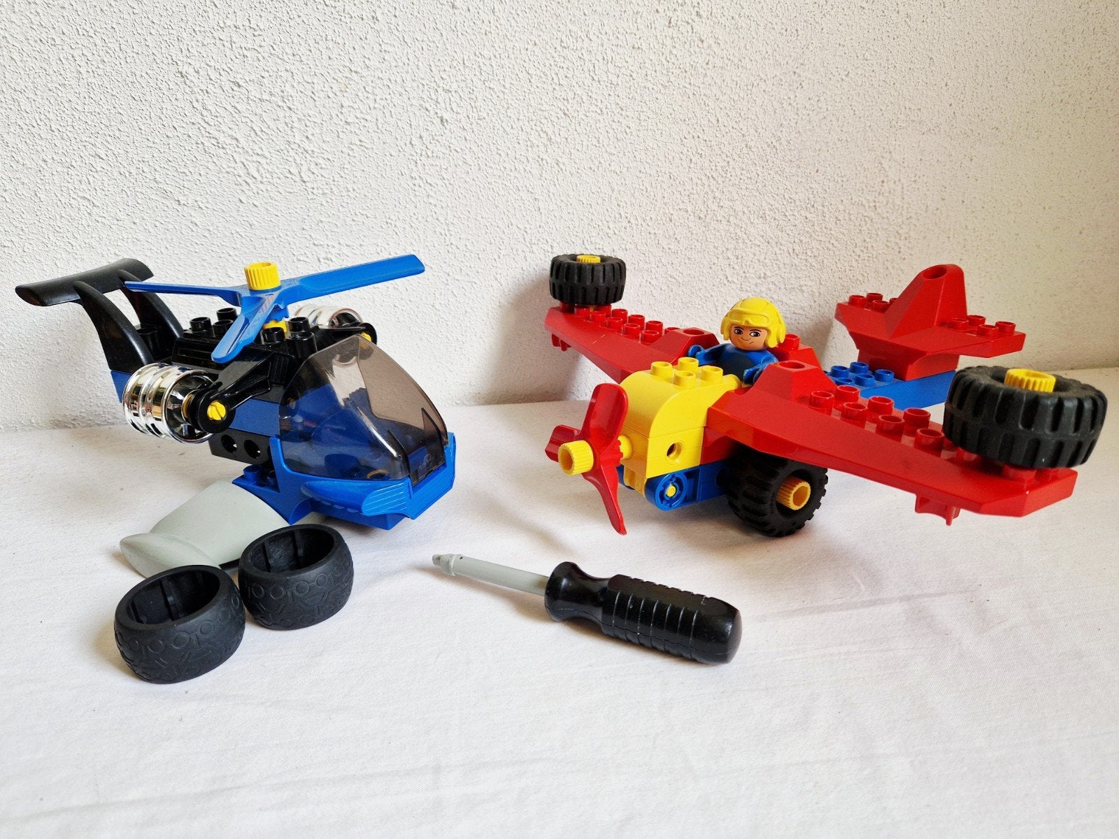 duplo toolo 2917 + 2909 helikopter en vliegtuig, Ophalen of Verzenden, Zo goed als nieuw