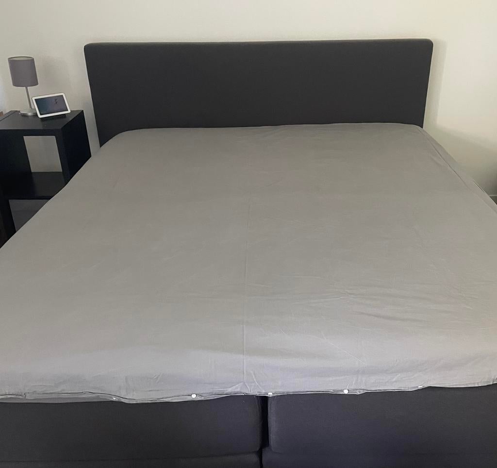 IKEA Angslilja Dekbedovertrek 220x240 - 100% katoen grijs, Dekbedovertrek, Tweepersoons, Ophalen of Verzenden, Zo goed als nieuw