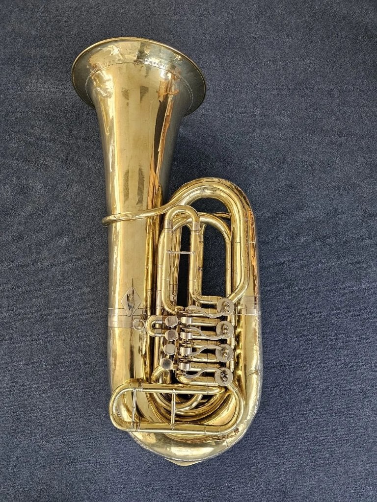 1900s Gebr. Alexander Mainz mod. 163 4/4 BBb Tuba, Muziek en Instrumenten, Blaasinstrumenten | Tuba's, Ophalen, Gebruikt, Bes-tuba