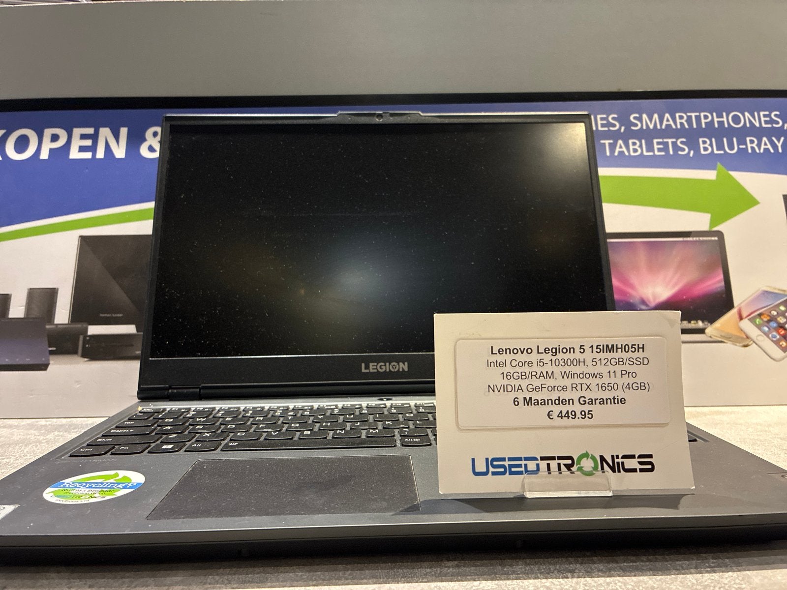 Lenovo Legion 5 15IMH05H - i5-10300H, 16GB RAM, 512GB SSD, Computers en Software, Met videokaart, 2 tot 3 Ghz, Ophalen of Verzenden