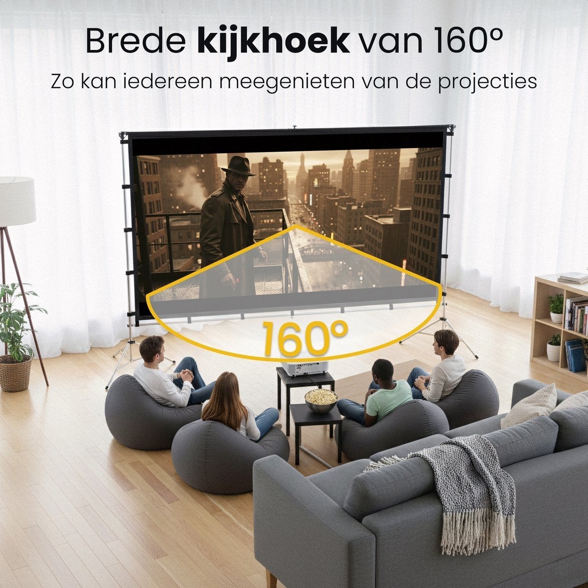 Lumina Projectiescherm 4K Full HD 3D - Binnen & Buiten, Ophalen of Verzenden, Nieuw