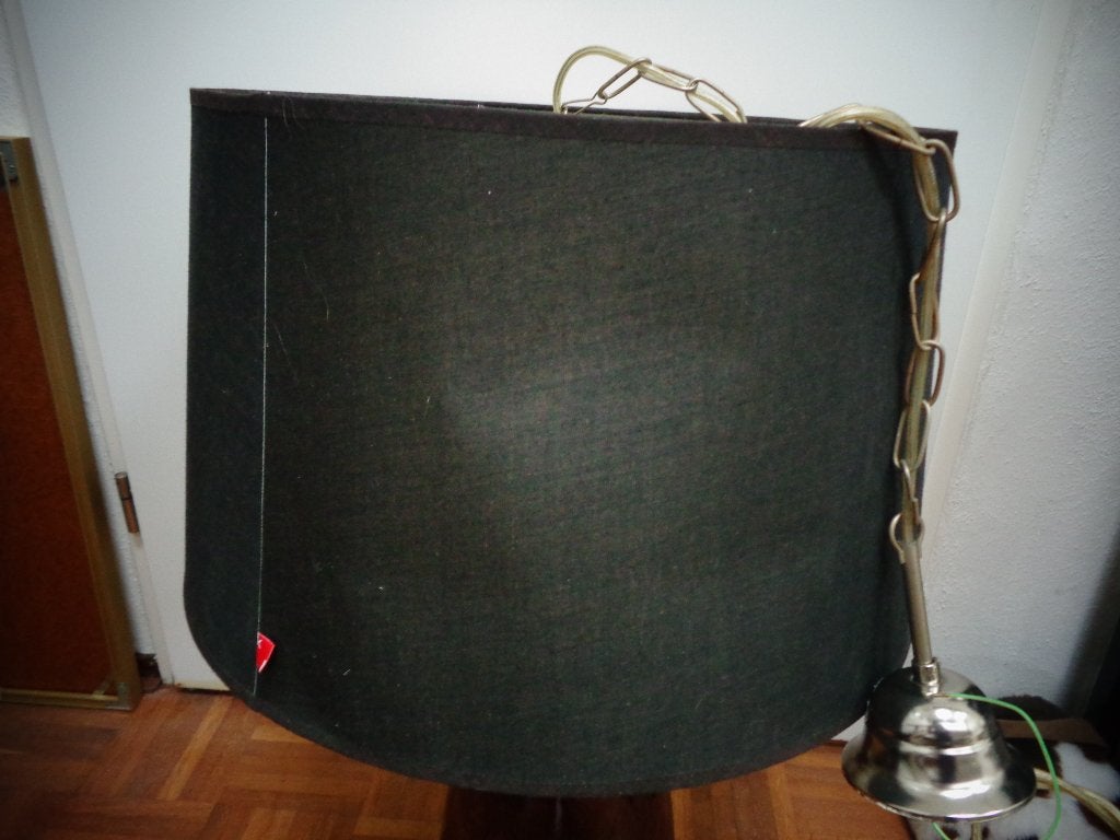 Besselink lamp, stoffen kap met kristallen hangers, Ophalen of Verzenden, Gebruikt, Klassiek